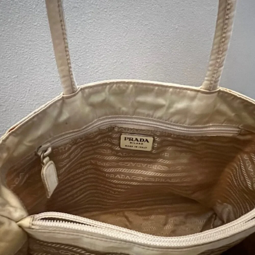 Prada Ivory Tessuto Nylon Top Handle Tote Bag - Picture 6 of 8